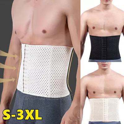 Men Waist Trainer Body Shaper Tummy Control Belt Belly Fat Burner Sport Corset • £6.79