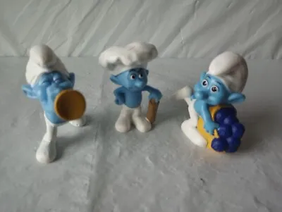 Peyo Smurf McDonald's 3  PVC Action Figure 2011 Lot Of 3 Baker  HarmonyGreedy  • $9.99