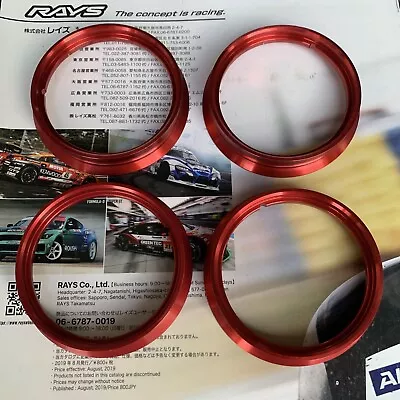 Volk Racing Center Cap Adapters For A Flat O Ring(TE37SL/RT) Set Of 4 Pcs”RED” • $260