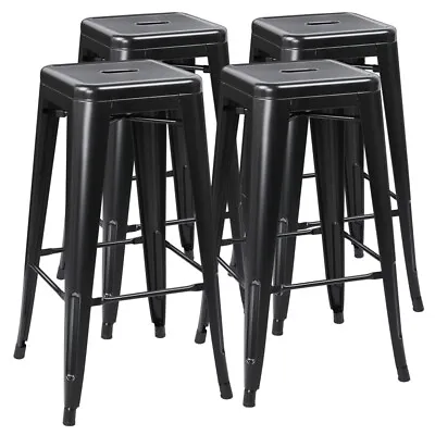 Metal Bar Stools Counter Barstools Farmhouse Stackable Chairs 30 Inch Set Of 4  • $107.99