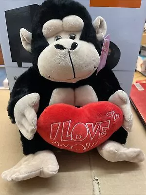 Large 10'' Monkey 'I Love You' Red Heart 25cm Soft Toy Plush Cuddly Gift NEW • £12.99