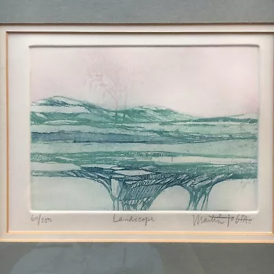 £67.95 • Buy ETCHING PRINT PICTURE MARTIN TOBIAS Vintage SIGNED Framed Small Landscape TREE 