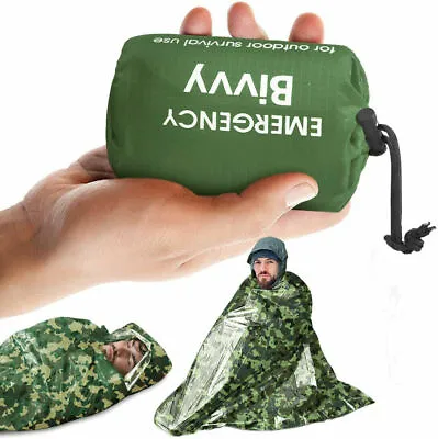 Emergency Sleeping Bag Waterproof Survival Blanket Bivvy Bag For Camping Outdoor • $16.49