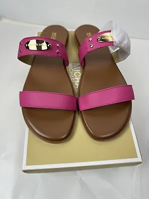 MICHAEL Michael Kors MK Plate Pink Slide Sandals Sz: 9M • $38