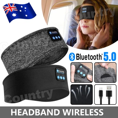 $12.95 • Buy Bluetooth 5.0 Headband Music Call Wireless Stereo Eye Mask Headphones Sleep Band