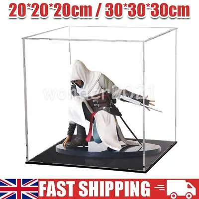 UK Acrylic Display Case Dustproof Box Perspex Clear Collectibles Model 20/30cm • £16.94