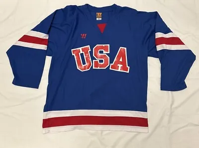 Miracle On Ice USA Hockey Jersey #16 Blue Warrior XL • $50