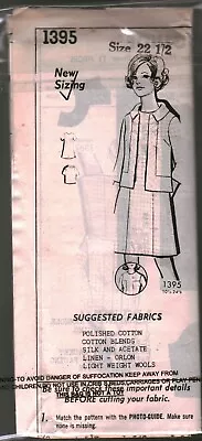 1395 Vintage Mail Order Sewing Pattern 1960s Misses Dress Casual 22.5 Career OOP • $5.59