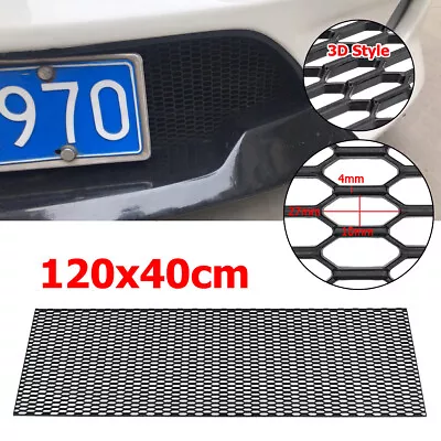 $25.48 • Buy 120cmx40cm ABS Plastic Mesh Grill Cover Car Front Bumper Hood Vent Grille  