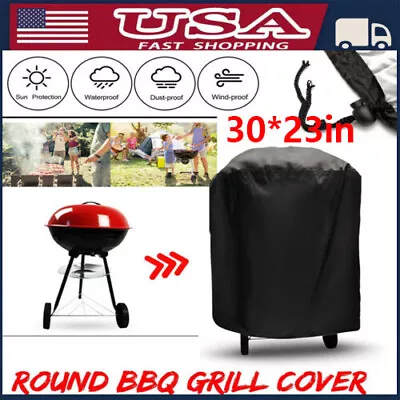 30 Inch Patio Round Fire Pit Cover Waterproof BBQ Gas Grill UV Protector Outdoor • $10.88