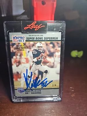 2023 Leaf Pro Set Marcus Allen Encased Buyback Auto 2/8 Super Bowl Supermen  • $90