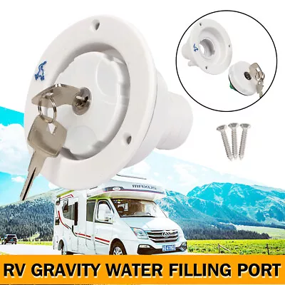 Water Inlet For Caravan RV Car Fresh Water Lock Inlet Hatch Filler Cap Tank NEW • $27.07