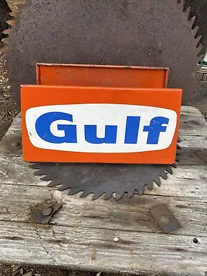 Vintage Gulf Gas Station Gasoline Oil Tire Stand Rack Sign • $49