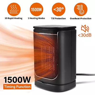 1500W Electric Space Heater PTC Ceramic Fast Heating Quiet Heater & Cooler Fan • $16.21