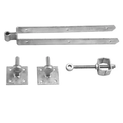 Gate Hangers Adjustable Heavy Duty Fixing Set Band For 76mm 3  Posts Galvanised • £19.92
