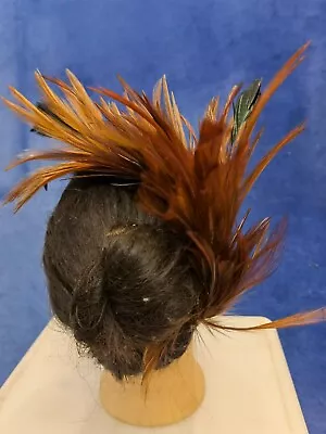 £4.90 • Buy Brown Feather Comb Fascinator Millinery Wedding Hat 