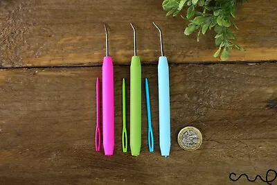 £3.79 • Buy NEW Loom Hook & Needle Set Pink Green Blue For Knitter Knitting Spare Tool VAT