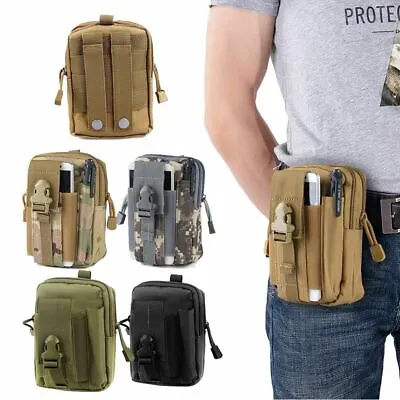 Tactical Molle Pouch EDC Multi-purpose Military Belt Waist Pack Bag Phone Pocket • $8.63