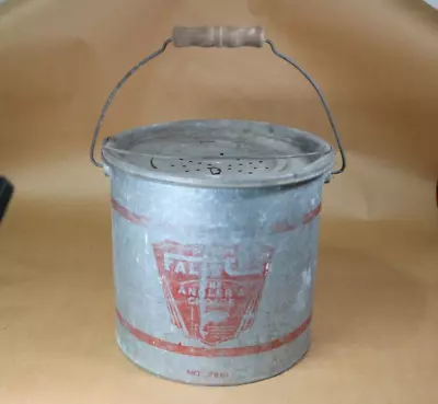 Vintage Falls City Angler's Choice No. 710 Metal Bait Pail Minnow Bucket- Usa • $44.99