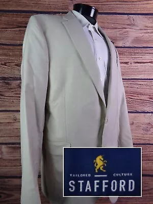$64.95 • Buy Stafford Blazer Mens Sport Coat 46L Jacket Two Button Wool Blend