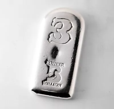 2020 - 3oz Cast / Poured Silver Bar - Bunker Bullion • $139.99