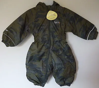 Regatta Splosh Suit Baby Infant Boys Waterproof Windproof 6-12 Months Camouflage • £9.99