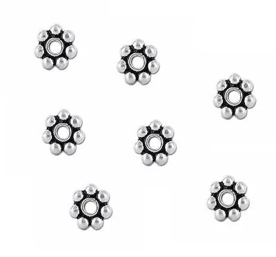 4mm Sterling Silver (WB) Bali Daisy Spacer Beads - Package Of 100 • $9.50