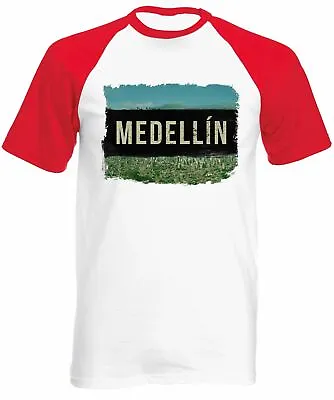 Medellin Short Sleeve Baseball Men's T-Shirt Narcos Drugs Colombia Pablo Escobar • $30.79