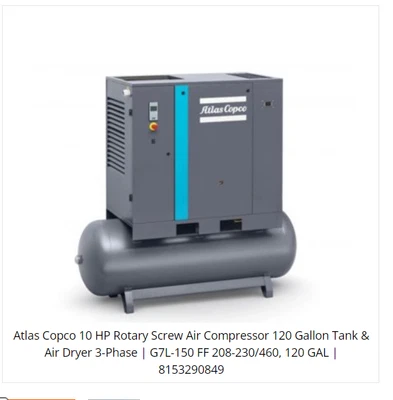 $12000 • Buy Industrial Atlas 10 HP Rotary Screw Air Compressor New