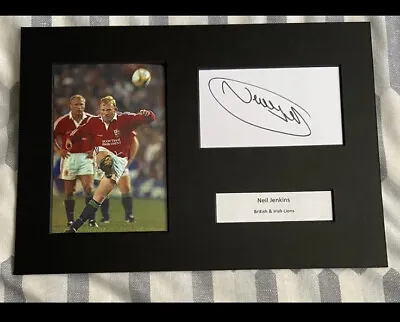 Neil Jenkins - Wales - British & Irish Lions  Rugby Signed A4 Display Mount +coa • £29.99