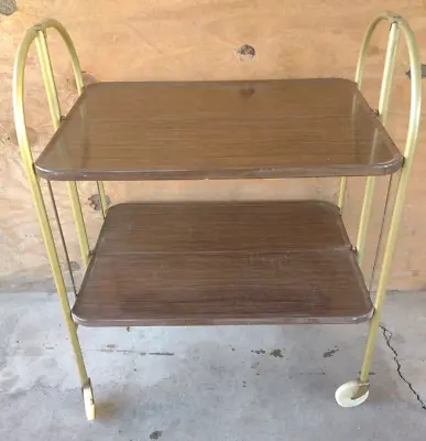 $97 • Buy Vintage Re-Ly-On Fold 'N Roll Versa-Table 2 Tier Shelf Rolling Cart