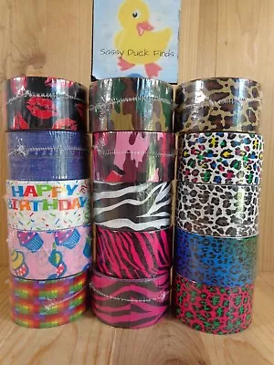 $3.99 • Buy Fashion Duct Tape ONE ROLL 10 Yards YOU PICK DESIGN Birthday Zebra Leopard Camo 