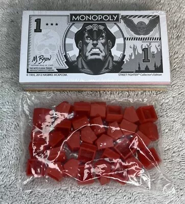 Monopoly Street Fighter Collector’s Edition 2012 Replacement Money & Red Houses • $14.99