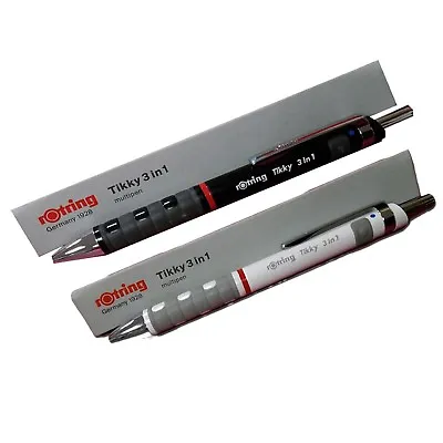 £16.99 • Buy Rotring TIKKY 3in1 MULTIPEN Blue & Red Ink + 0.7 HB Pencil WHITE Or BLACK BODY