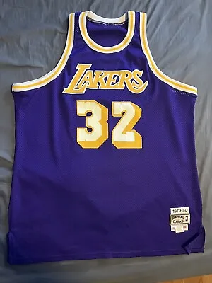 100% Authentic 1979 1980 Magic Johnson LA Lakers Mitchell Ness Jersey 52 2XL Rar • $150