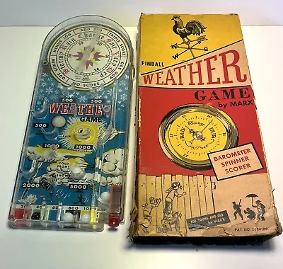 Vintage Louis Marx Toys Weather Pinball Game 1950s WORKS With ORIGINAL BOX G-VG • $25