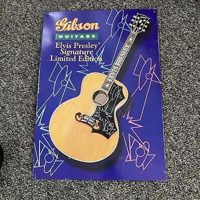 GIBSON GUITARS Metal SIGN Showing Details Of ELVIS LIMITED EDITION Guitar-RARE • $15