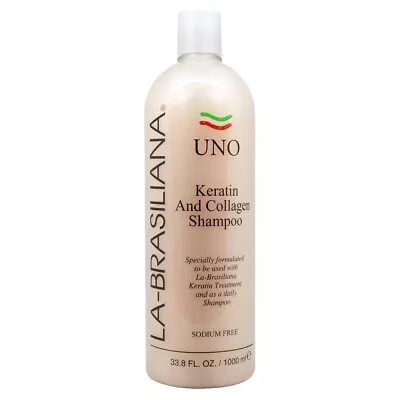 La Brasiliana Uno Keratin & Collagen Shampoo 33.8oz W/Free Nail File • $38.99