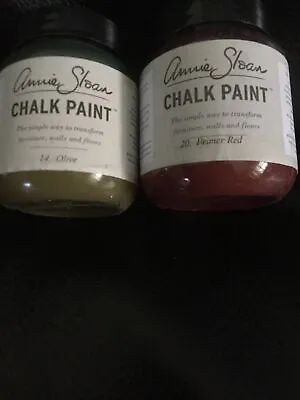 £18.90 • Buy Annie Sloan Paint 2 X 100ml Paint Pots - Primer Red  & Olive -small Projects!
