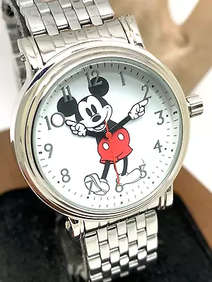 Disney Mickey Mouse Women's Watch White Dial Silver Stainless Steel WDS000682 • $29.67