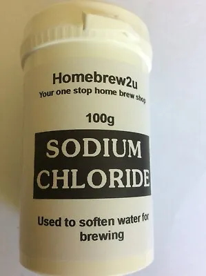 Homebrew2u Sodium Chloride  Brewingwater Soften 100gm Tub  • £5.99