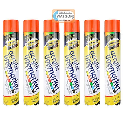 £33.32 • Buy Orange LINE MARKER Survey Spray Paint Car Parks Roads Warehouse 750ml Pack Of 6