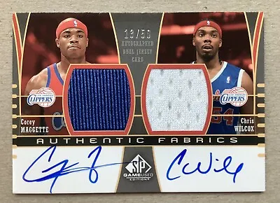 2004-05 UD SP - COREY MAGGETTE & CHRIS WILCOX 13/50 Auth Fabrics AUTO JERSEY • $30