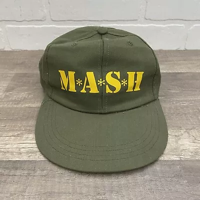 Vintage MASH Green Army Baseball Cap Hat Size Medium TV Show Read • $15.99