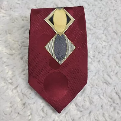 Vintage Screenplay By Martin Wong Mens Tie 100% Silk Made In USA Art Deco • $17.99