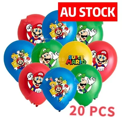 20 Pcs Super Mario Balloons Mario Bros Birthday Balloons Mario Party Supplies 《》 • $12.50