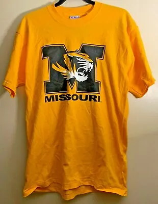 Mens Medium M T-Shirt Missouri Tigers NCAA Yellow Black Steve And Barrys NWT • $11.99