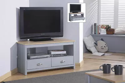 Wooden Corner TV Unit Available In Grey/Oak Or White/Oak  • £85.99