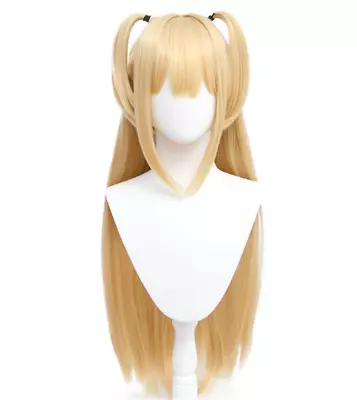 DEATH NOTE Misa Amane Wig Harajuku Girls Gold Double Tail Hair Cosplay Wigs 80cm • $38.12