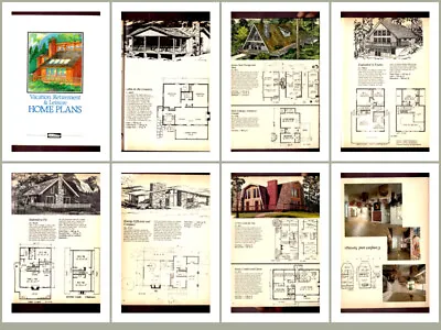 Garlinghouse Vacation Retirement 1988 Vintage House Plans Mid Century Atomic Ran • $39.99